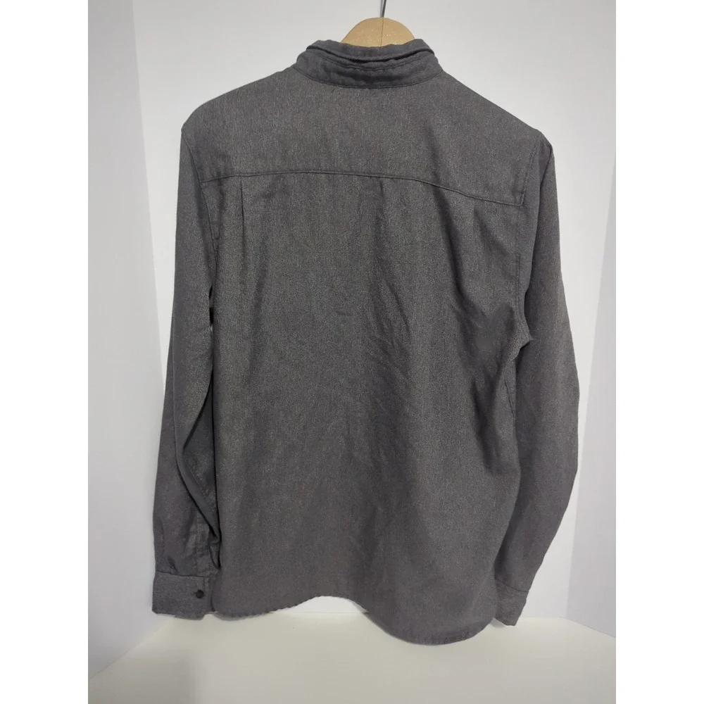 The North Face Thermo Core Shirt Twill Gray M Outdoor Casual Long Sleeve Pocket